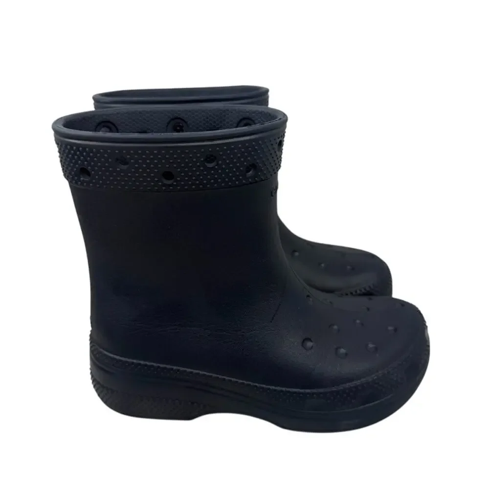 CROCS Classic Unisex Rain Outdoor Rubber Ankle Boots Navy Blue Kids Sz J2